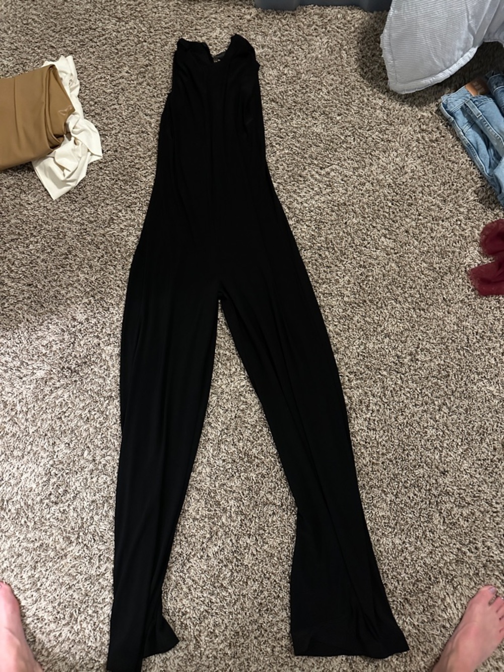 Norma Kamali Black Sleeveless Wide-Leg Jumpsuit